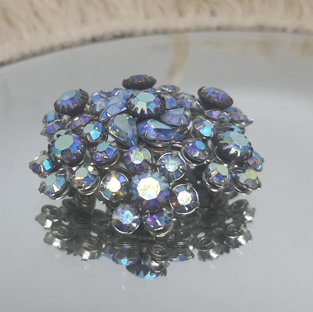 Blue Rhinestone Brooch - Picture 2 of 3